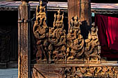 Myanmar - Mandalay, Shwe In Bin Kyaung a wonderful example of the Burmese unique teak architecture and wood-carving art. 